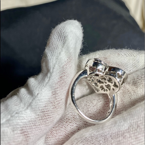 SALE ✅ NEW  14 KARATS WHITE GOLD RING WITH DIAMONDS,SAPPHIRE,PINK QTS - Picture 9 of 13